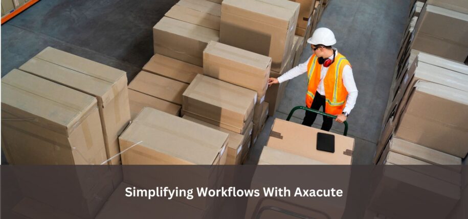 Warehouse staff using Axacute interface to streamline daily operations