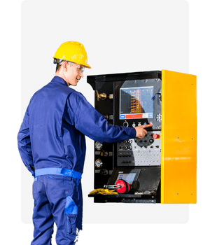 Factory Worker Industrial Machine